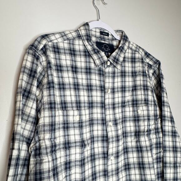 Even Tide Long Sleeve Button Up Shirt Black White Plaid NWT Size Large Tall - Picture 3 of 10